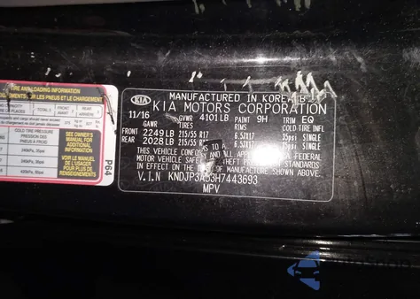 2017 Kia Soul + from USA, damaged, VIN KNDJP3A53H7443693